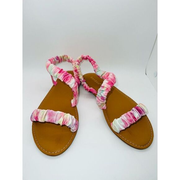 Bamboo Pink Tie-Dye Textured Ocean Line Sandal Size 6 New With Box - Picture 6 of 8